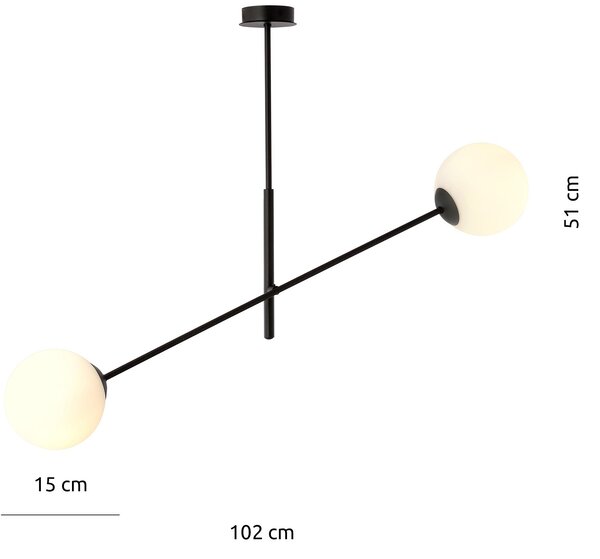 Emibig modern függeszték linear fehér fekete emi1169/2
