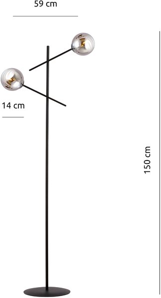 Emibig modern állólámpa linear fekete grafit emi1167/lp2