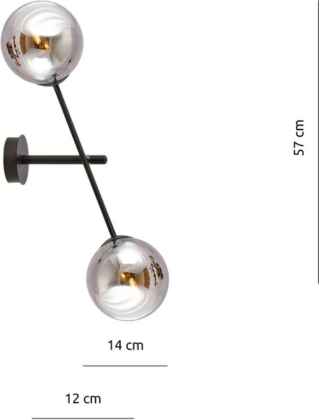 Emibig modern fali lámpa linear fekete grafit emi1167/k2