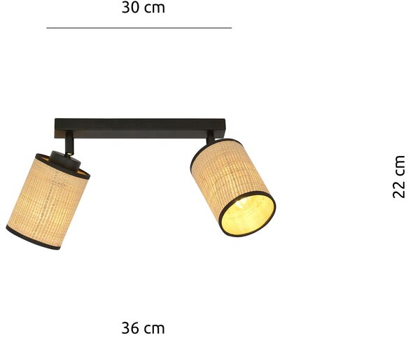 Emibig modern skandináv spot lámpa yoga barna fekete emi1151/2
