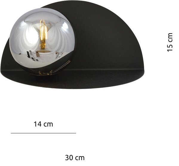 Emibig modern fali lámpa form fekete grafit emi1166/8