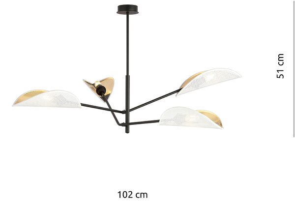 Emibig modern mennyezeti lámpa vene fehér fekete arany emi1159/4