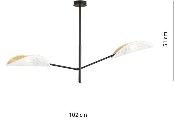 Emibig modern mennyezeti lámpa vene fehér fekete arany emi1159/2
