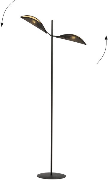 Emibig modern állólámpa vene fekete arany emi1158/lp2