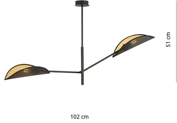 Emibig modern mennyezeti lámpa vene fekete arany emi1158/2