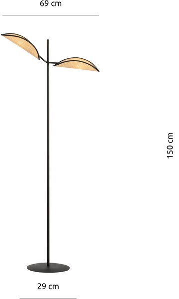 Emibig modern állólámpa vene barna fekete emi1160/lp2