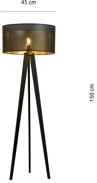 Emibig modern skandináv állólámpa aston fekete arany emi1148/lp1