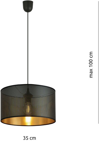 Emibig modern skandináv függeszték aston fekete arany emi1148/1