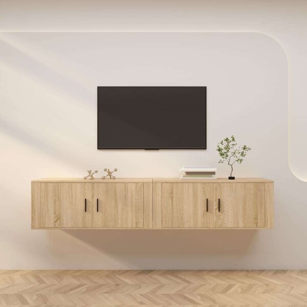 VidaXL 2 db sonoma-tölgyszínű fali TV-szekrény 100 x 34,5 x 40 cm