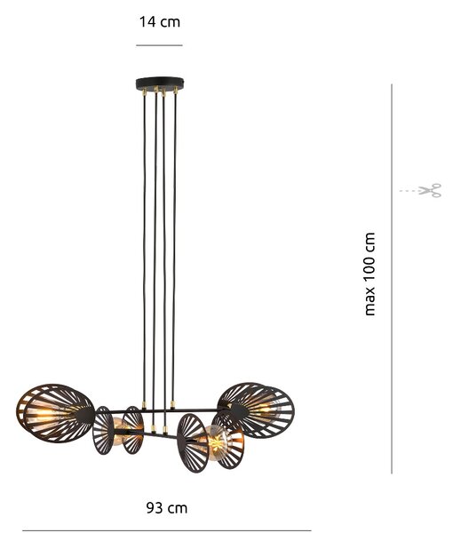 Emibig modern skandináv függeszték playa fekete emi1146/4