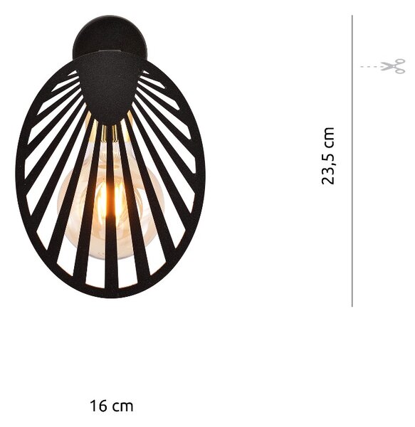 Emibig modern skandináv fali lámpa playa fekete emi1146/k1