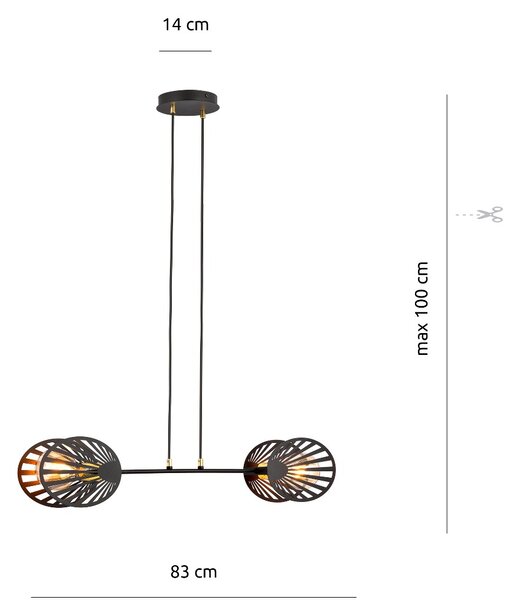 Emibig modern skandináv függeszték playa fekete emi1146/2