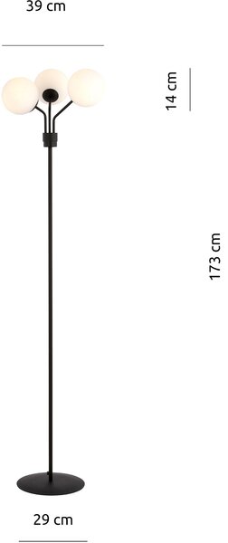 Emibig modern állólámpa nova fehér fekete emi1138/lp3