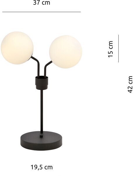 Emibig modern asztali lámpa nova fehér fekete emi1138/ln2