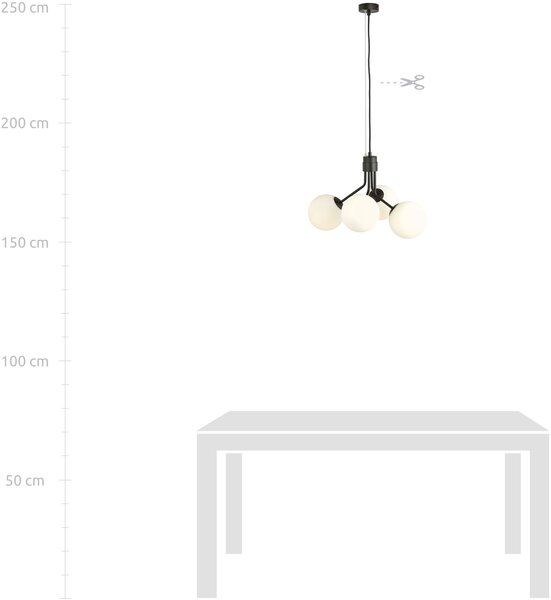 Emibig modern skandináv függeszték nova fehér fekete emi1138/4