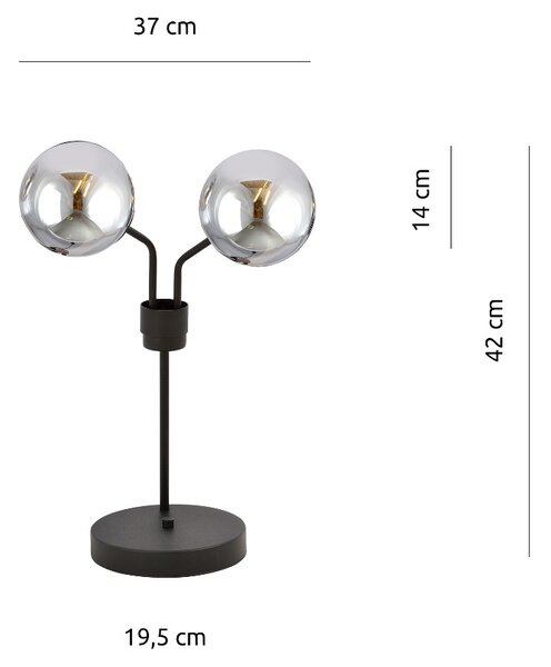 Emibig modern asztali lámpa nova fekete grafit emi1140/ln2