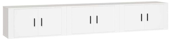 VidaXL Falra Szerelhető TV Szekrény - 3 db - Fehér - 80x34,5x40 cm