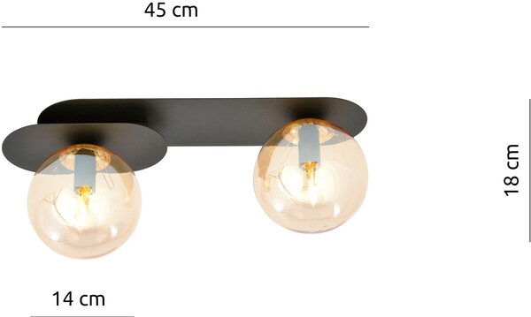 Emibig modern mennyezeti lámpa plaza fekete mézédes emi1120/2