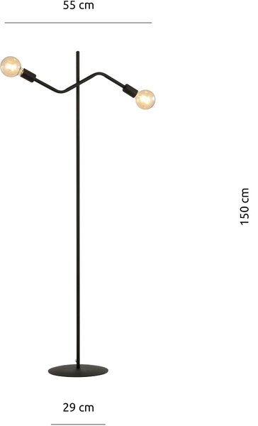Emibig modern állólámpa frix fekete emi1126/lp2