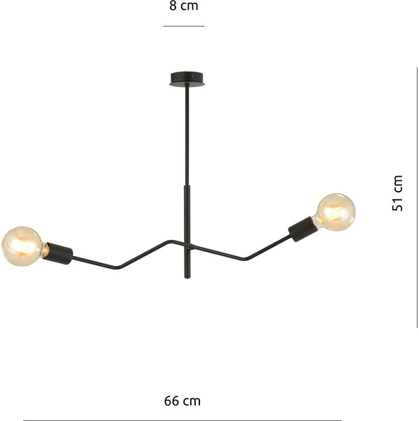 Emibig modern mennyezeti lámpa frix fekete emi1126/2