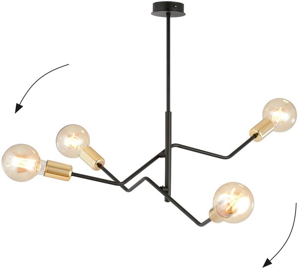 Emibig modern mennyezeti lámpa bolt fekete emi1125/4