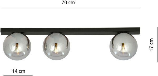 Emibig modern mennyezeti lámpa fit fekete grafit emi1122/3