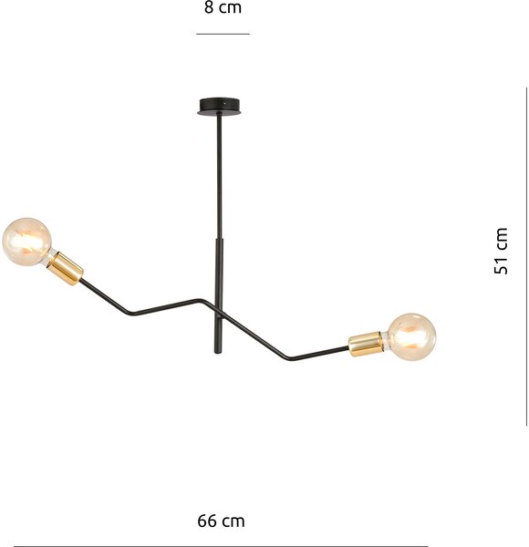Emibig modern mennyezeti lámpa bolt fekete emi1125/2