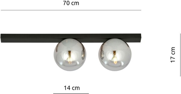 Emibig modern mennyezeti lámpa fit fekete grafit emi1122/2
