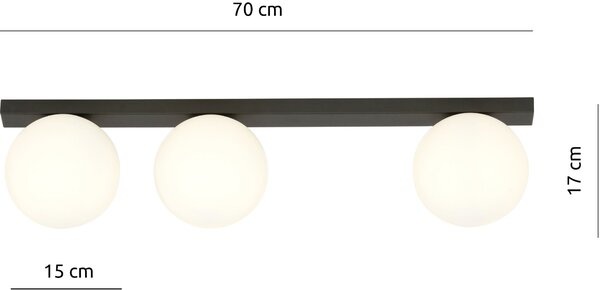 Emibig modern mennyezeti lámpa fit fehér fekete emi1124/3