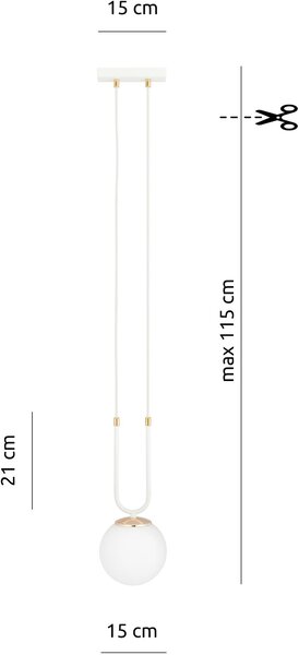 Emibig modern függeszték glam fehér emi1115/1