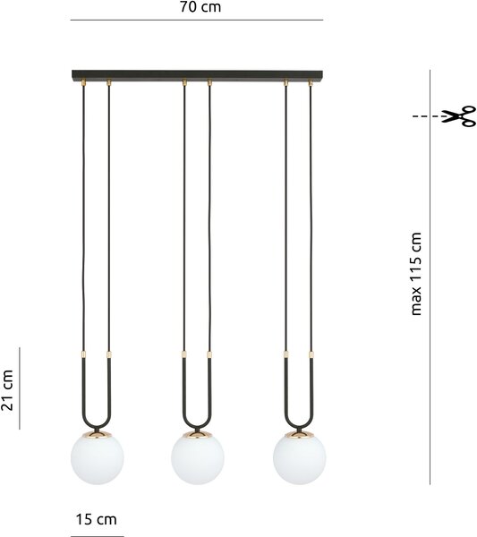 Emibig modern függeszték glam fehér fekete emi1112/3