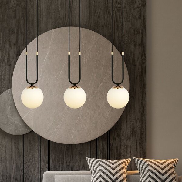Emibig modern függeszték glam fehér fekete emi1112/3
