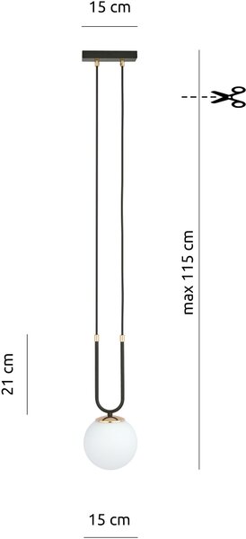 Emibig modern függeszték glam fehér fekete emi1112/1