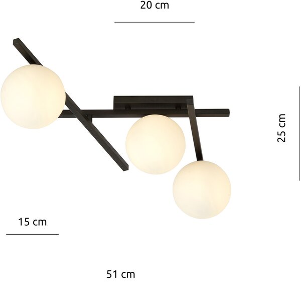 Emibig modern mennyezeti lámpa smart fehér fekete emi1103/3