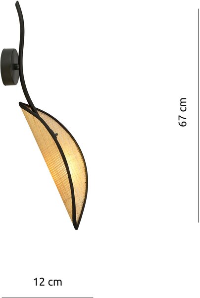 Emibig klasszikus fali lámpa lotus barna fekete emi1108/k1