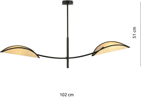 Emibig klasszikus mennyezeti lámpa lotus barna fekete emi1108/2
