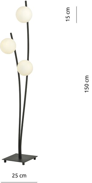 Emibig modern állólámpa hunter fehér fekete emi1102/lp3