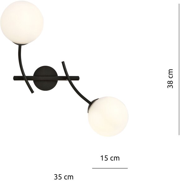 Emibig modern fali lámpa hunter fehér fekete emi1102/k2
