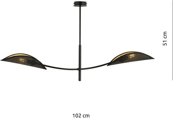 Emibig klasszikus mennyezeti lámpa lotus fekete arany emi1106/2