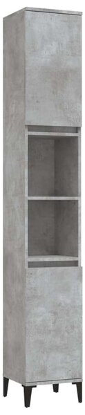 Betonszürke szerelt fa fürdőszobaszekrény 30 x 30 x 190 cm