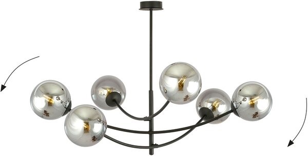 Emibig modern mennyezeti lámpa hunter fekete grafit emi1100/6