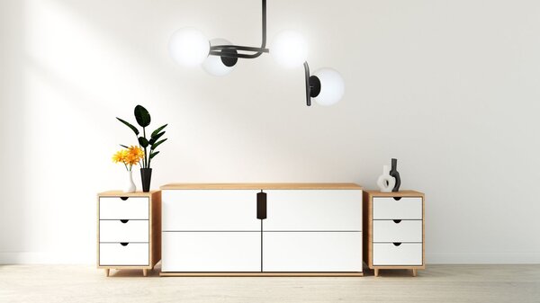 Emibig modern mennyezeti lámpa kalf fekete emi1030/4a