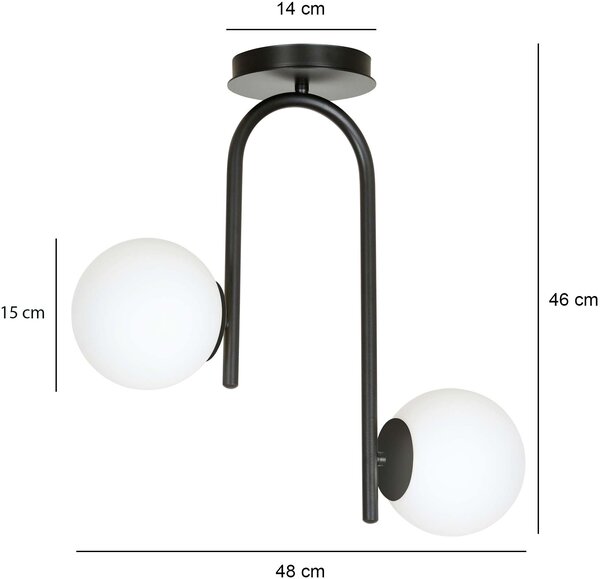 Emibig modern mennyezeti lámpa kalf fekete emi1030/2