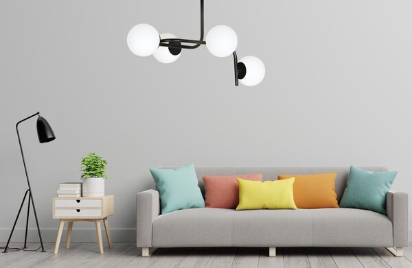 Emibig modern mennyezeti lámpa kalf fekete emi1030/4a