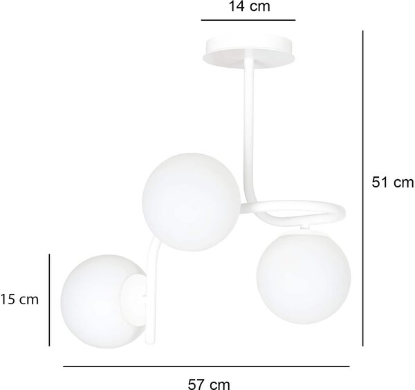 Emibig modern mennyezeti lámpa kalf fehér emi1031/3