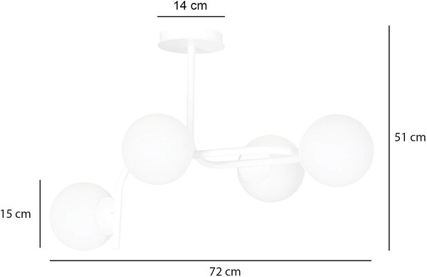 Emibig modern mennyezeti lámpa kalf fehér emi1031/4a