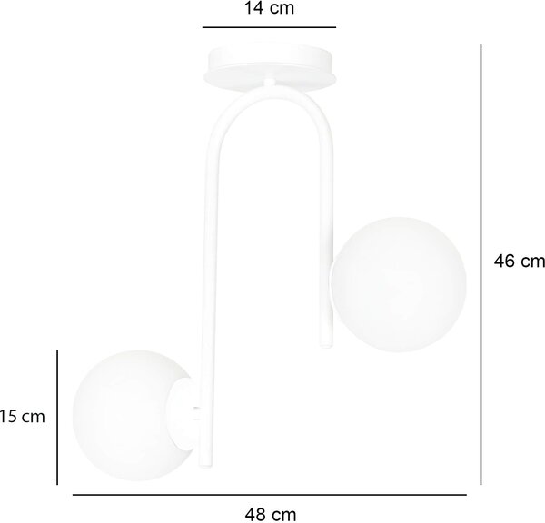 Emibig modern mennyezeti lámpa kalf fehér emi1031/2