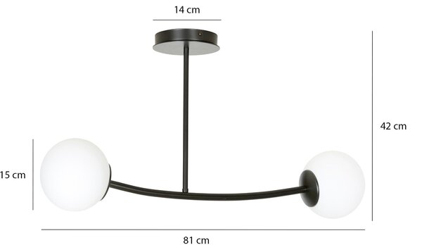 Emibig modern mennyezeti lámpa halldor fekete emi1024/2