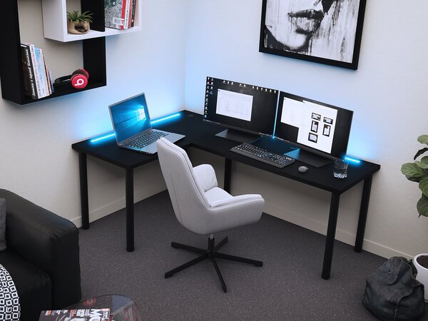 Sarok Gamer PC asztal Gamer N (fekete)