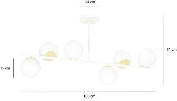 Emibig modern mennyezeti lámpa floki fehér emi1023/6